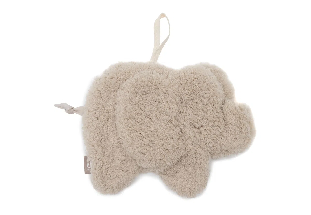 Jollein Peluche de Perrito - Elephant Tales - Sand - Peluche y Chupete - Extra Suave - Paño para acurrucar al bebé - Regalo para recién Nacidos - 19x14 cm
