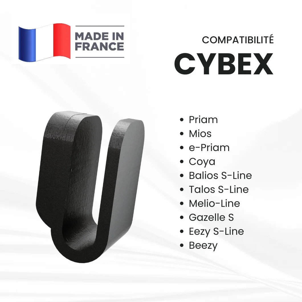 Gancho portabolsa para cochecito Cybex – Compatible con Cybex Coya, Melio, Priam, Balios, Talos, Gazelle S, Eezy S-Line,Mios, Beezy – Accesorio para bolsa resistente para pañales