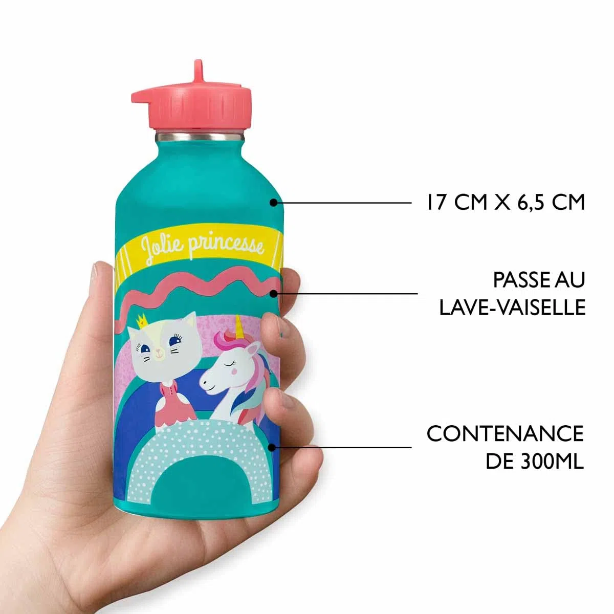 Draeger Paris - Calabaza de acero inoxidable para niño - Jolie Princesse - Licorne