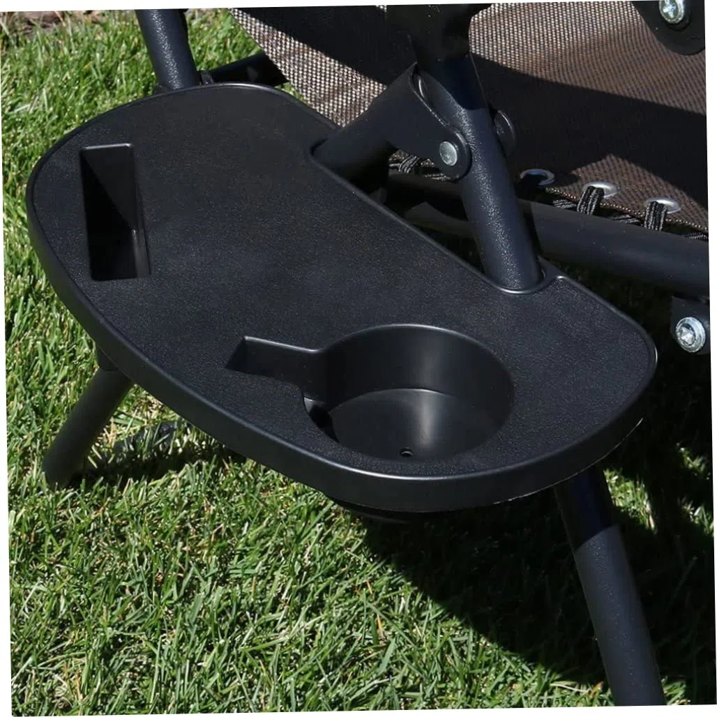Portavasos para Silla de Playa y Escritorio con Bandeja y Soporte Móvil - 2 Piezas