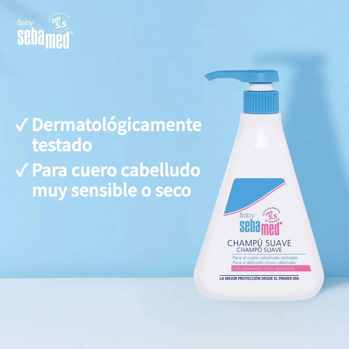 Sebamed Baby Champú Suave, Limpieza para Cuero Cabelludo Delicado y Cabello Fino del Bebé