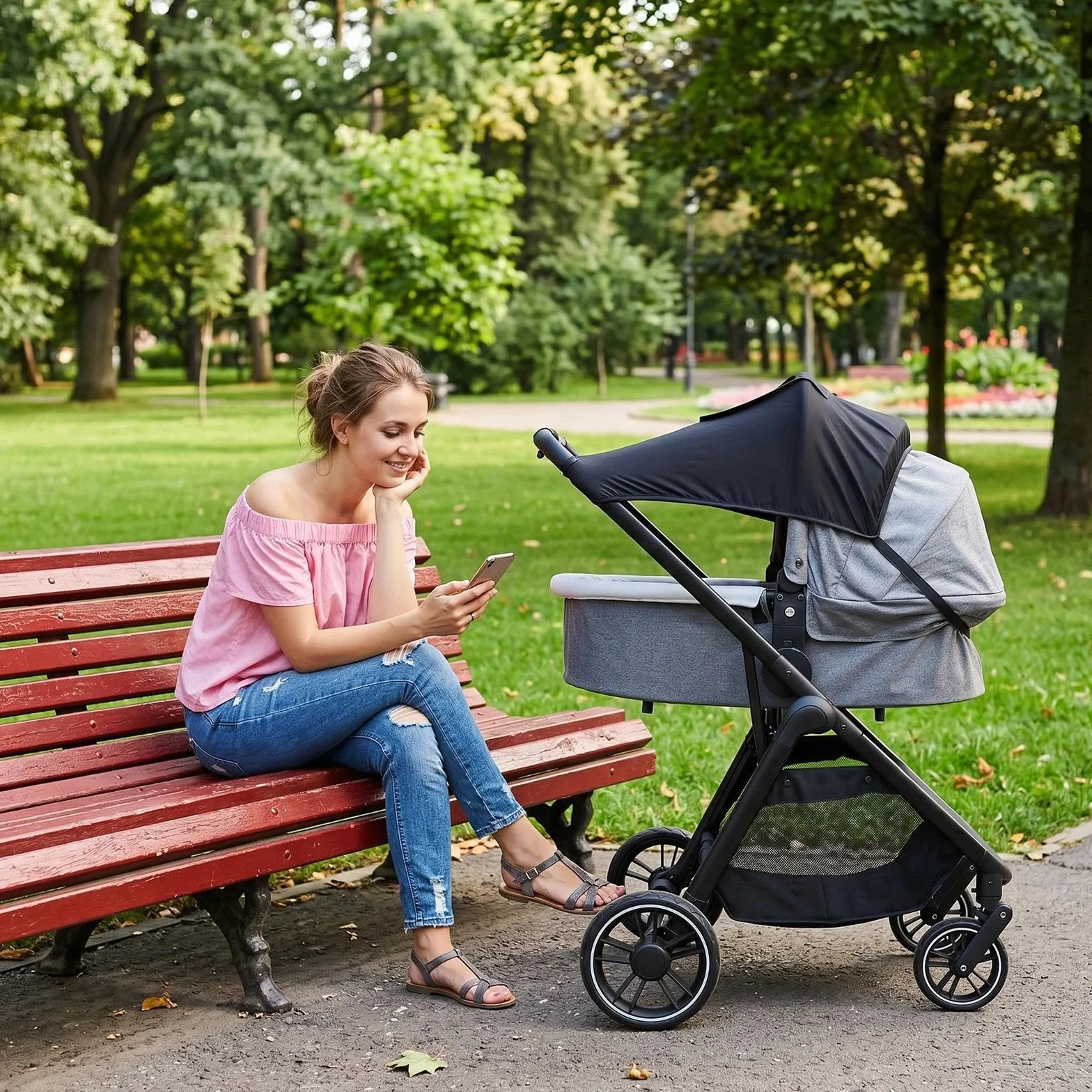 Sombrilla Carro Bebe Universal con Protección UV, Transpirable Parasol Carro Bebe con Ventana, Ajustable Universal Protector Solar Carrito Bebé, Negro