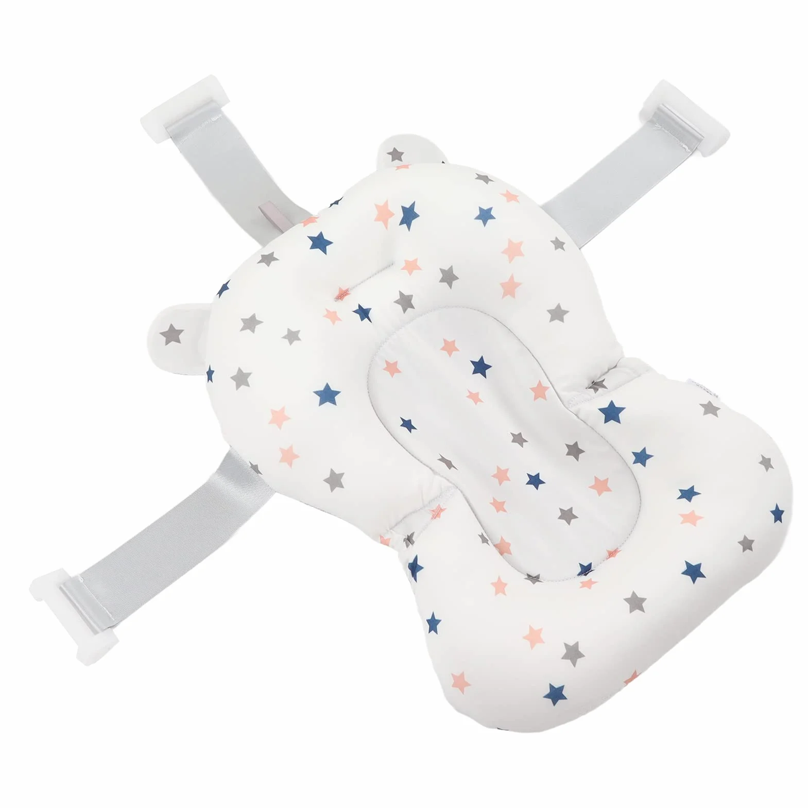 Asiento de Baño para bebé, Cojín para Bañera de bebé para Lavabo de Bañera para Recién Nacido, Soporte de Baño Ajustable Plegable Flotante para bebé, Fácil de Limpiar (estrellas