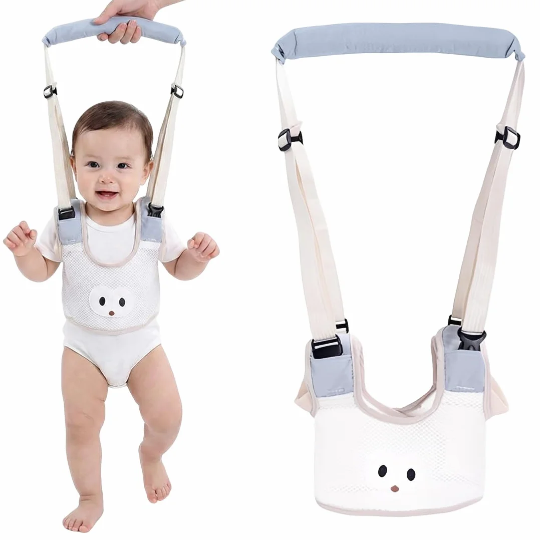 Arnés de Seguridad para Caminar Arnes Bebes Ajustable Arnés de Bebe con Hebilla de Seguridad y Calcomanías Mágicas Transpirable Cinturón de Andador para Bebe 7-24 Mes