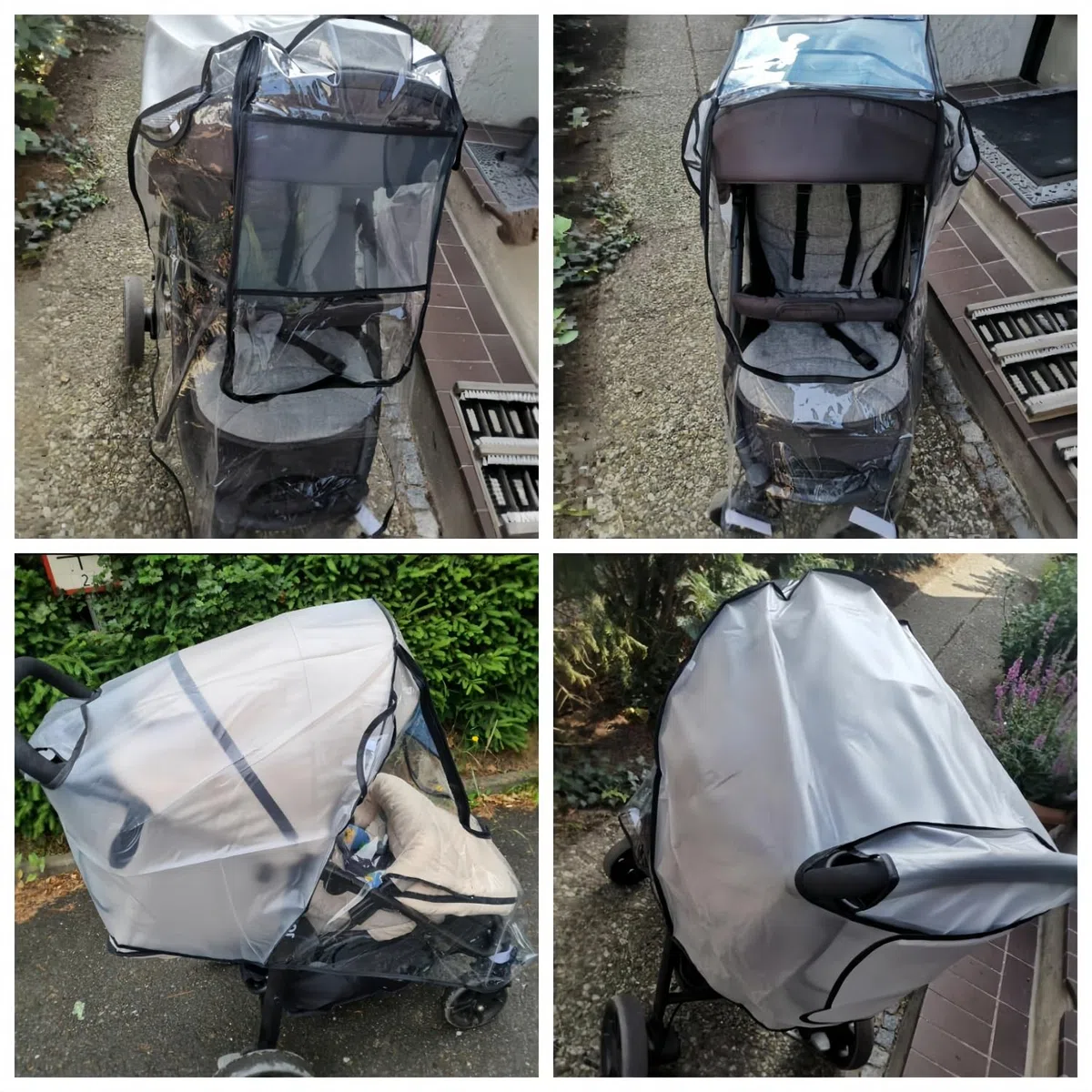 Plastico Lluvia Silla Paseo Universal, Protector Lluvia Carro Bebe Universal con Gran Ventana y Cremallera Impermeable – EVA de Calidad Alimentaria, Transpirable, Anti-Viento y Anti-Nieve
