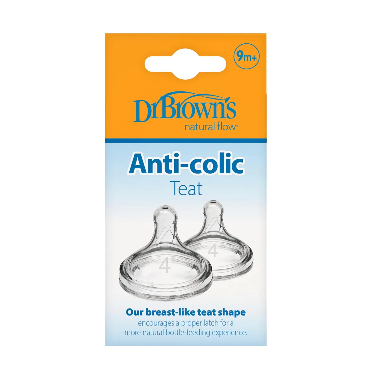 Dr. Brown's Options+ - Tetinas para biberón, nivel 4, cuello ancho, paquete de 2