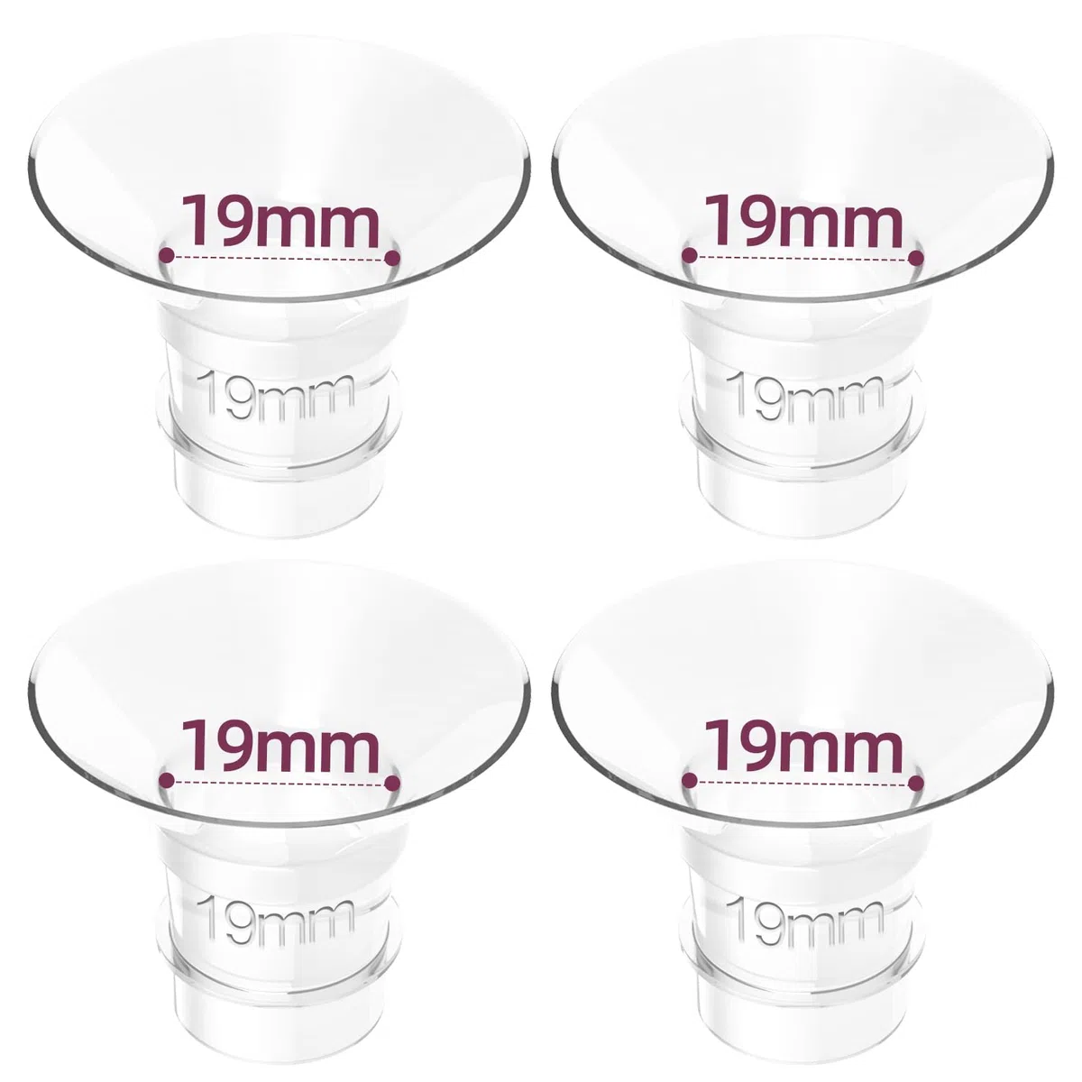 4 pieces brida de 19mm, brida de silicona ultrasuave, ajuste cómodo y diseño a prueba de fugas. Compatible con extractor de leche eléctrico KISSBOBO K5/K6 – Piezas de silicona para mayor confort