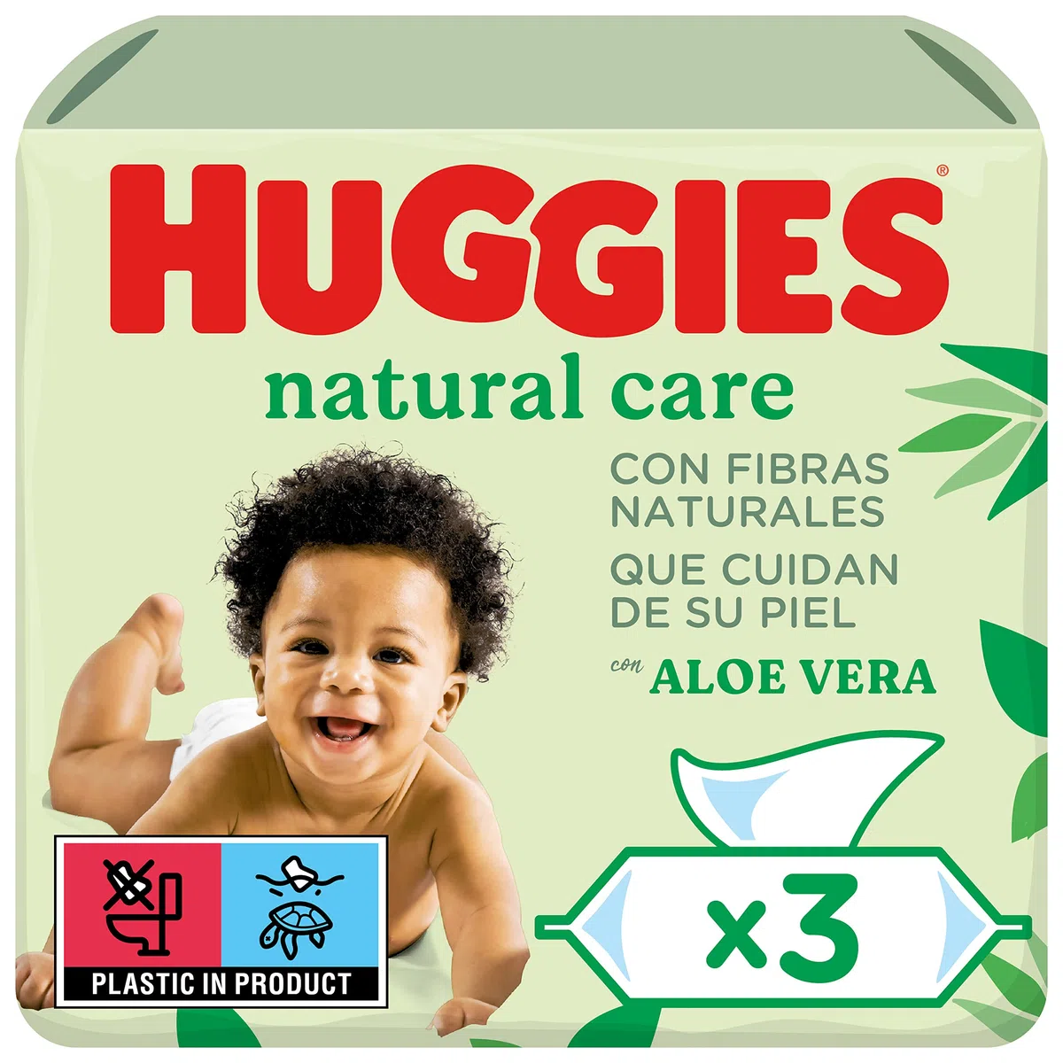 Huggies Natural Care Toallitas para Bebé - 3 paquetes de 56 unidades (168 Toallitas)