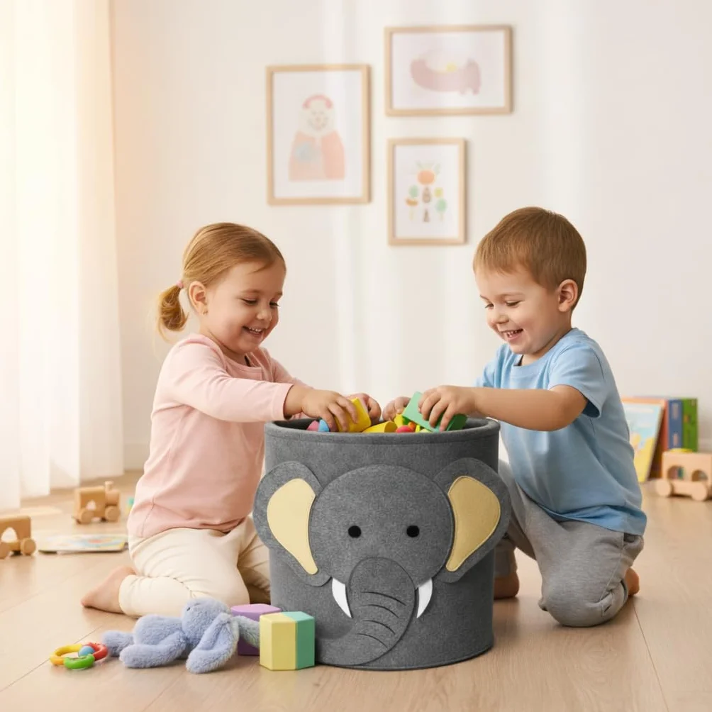 Cesta organizadora para ropa o juguetes 35 x 35 cm infantil bebe