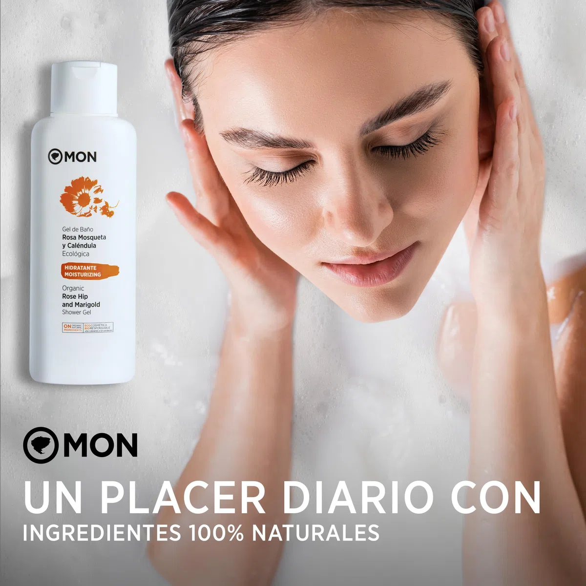 MON Gel de Rosa Mosqueta y Caléndula 750 ml – Puro 100% Con Ingredientes Naturales - Repara e Hidrata - Para Pieles Sensibles y Bebés