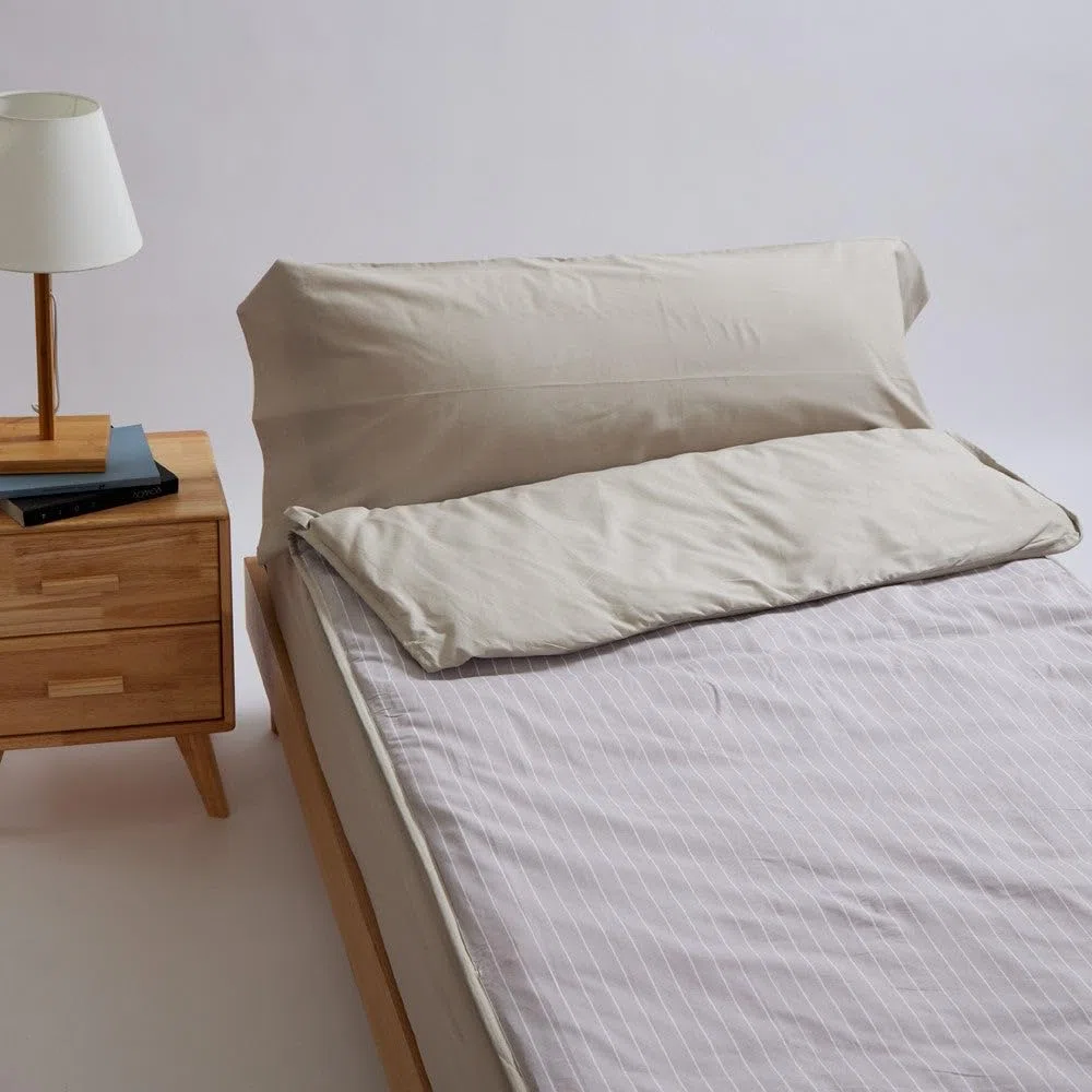 10XDIEZ Funda saco ajustable algodón naia beig (Beige - Cama 90cm)