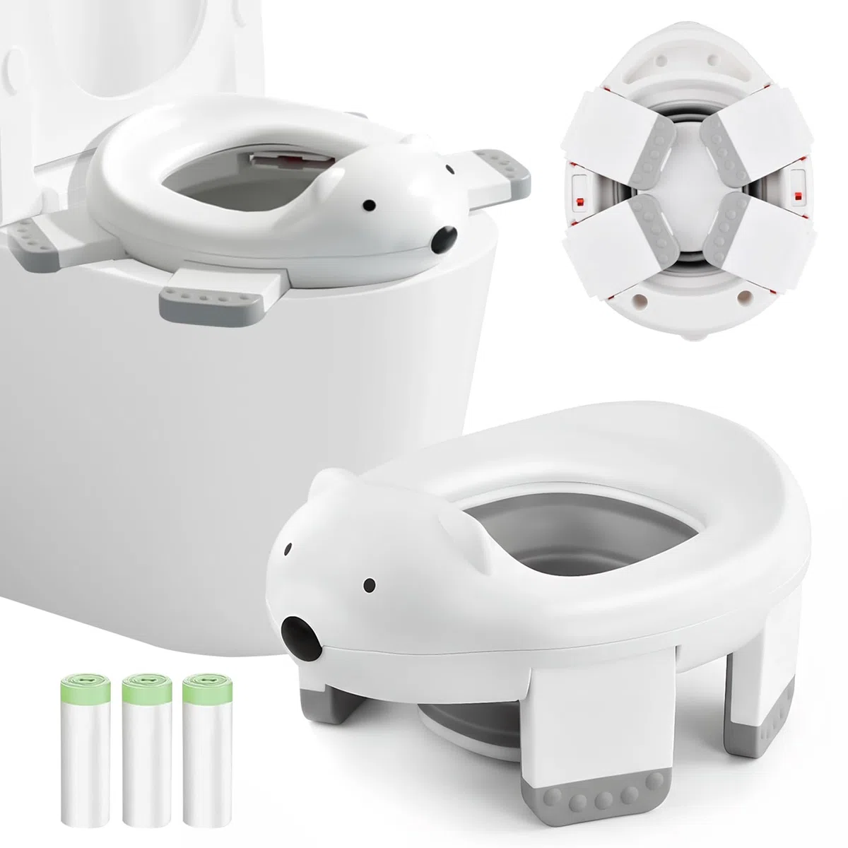 Orinal Infantil 2 in 1, Orinales Bebe WC, Aprendizaje Para Niños Water Portatil, Bater Infantiles, Asiento Nino Retrete, Asiento Inodoro Plegable para Niños Niña