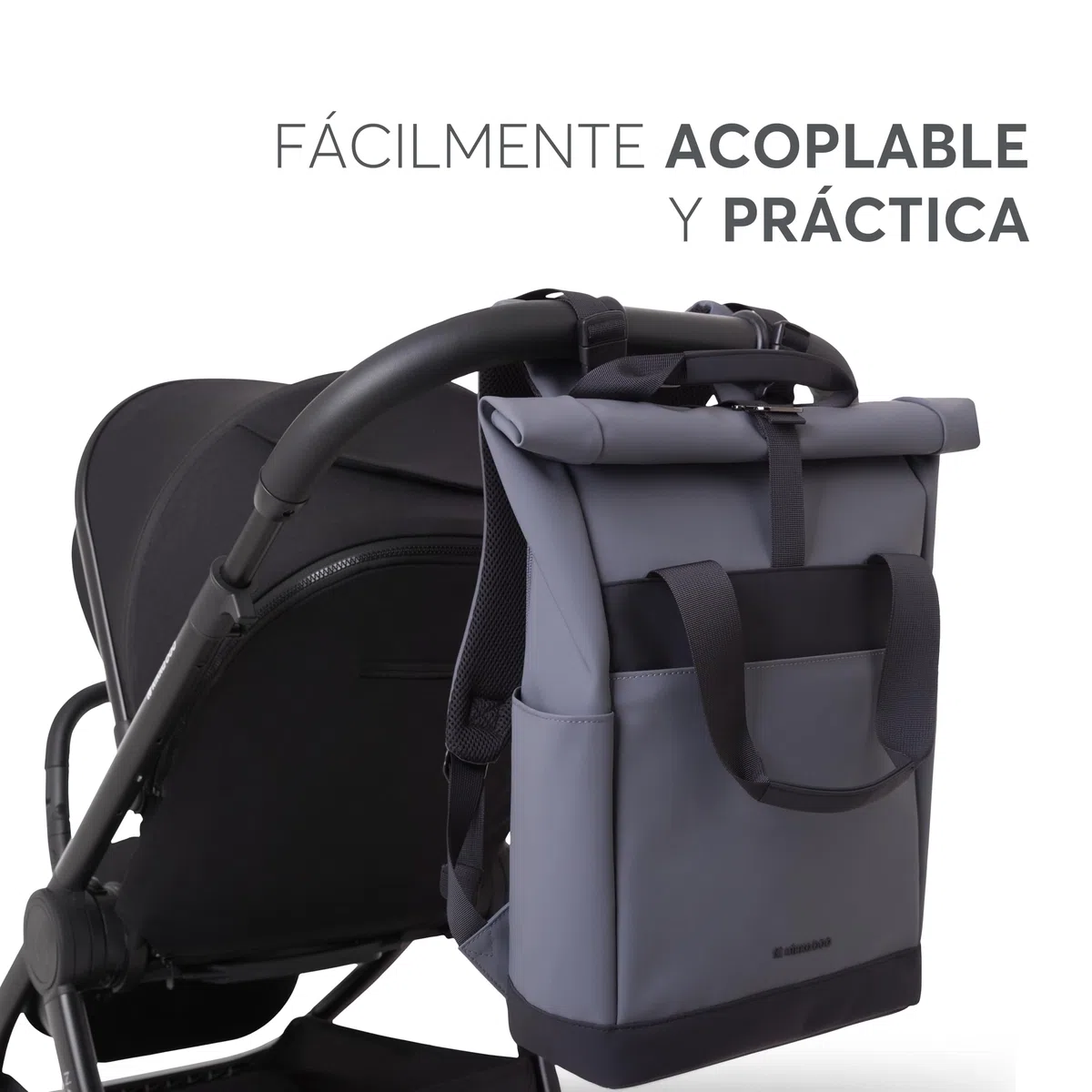 kikka boo Mochila Pañalera CERISE, Bolsa de Mamá, Cintas para Silla de Bebé, Gran Capacidad, Cambiador Portátil, Bolsillo Térmico, Bolsillo Impermeable, Multibolsillo, Negro