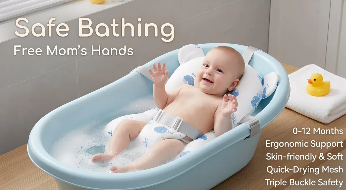 Cojin Bañera Bebe,Cojín de baño para bebé,Red de Baño para Bebés,Adaptador Bañera Universal,Suave y Blando,Hamaca,Secado Rapido,Asiento Hamaca Bañera Bebé 0-24 meses (BB)