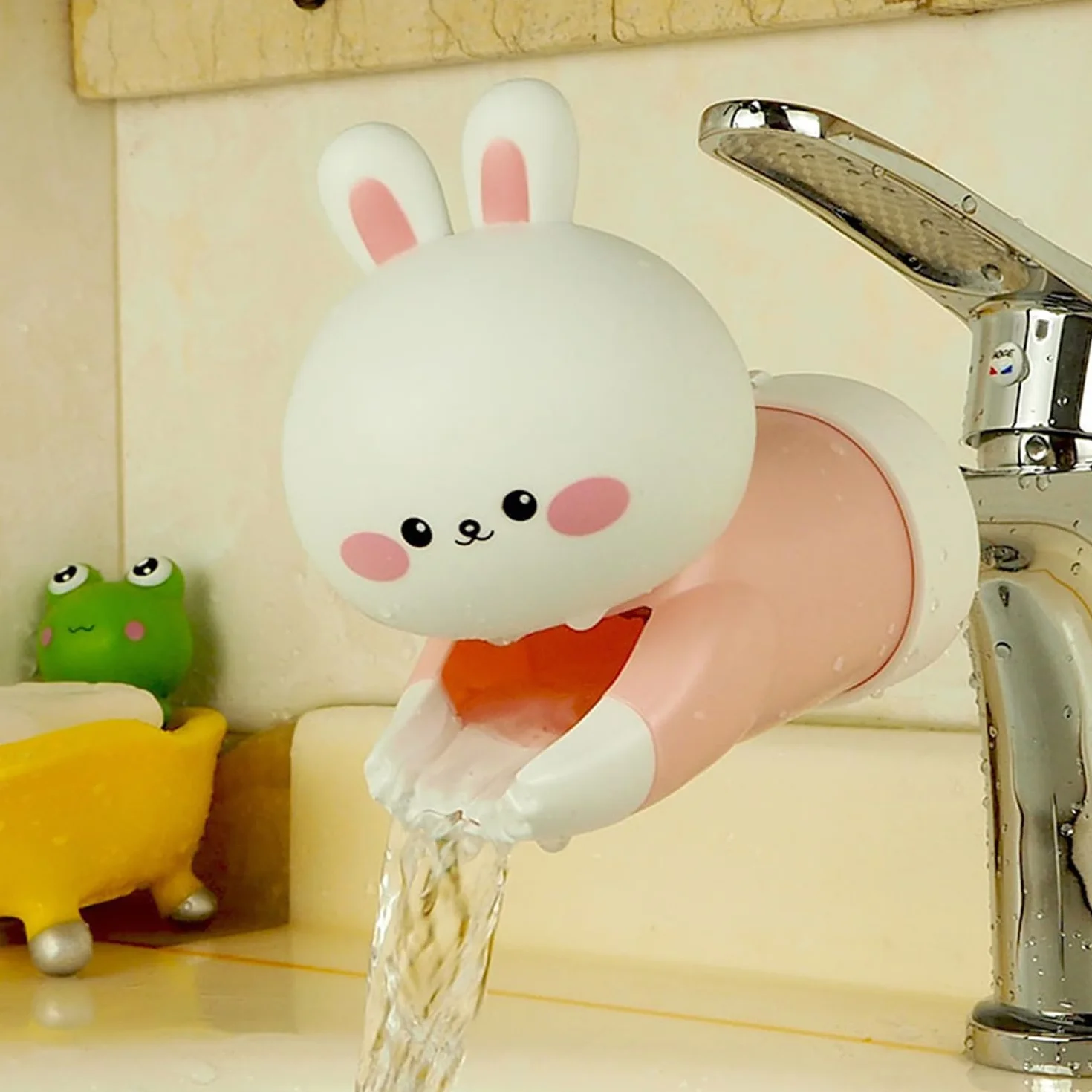 Cubierta del Grifo del Baño del Bebé,Extensor Grifo Bebe,Cubierta del Caño del Baño del Bebé, Cubierta Protectora Universal del Grifo,Extensor de Grifo de Agua,Grifo Extender (rosa)