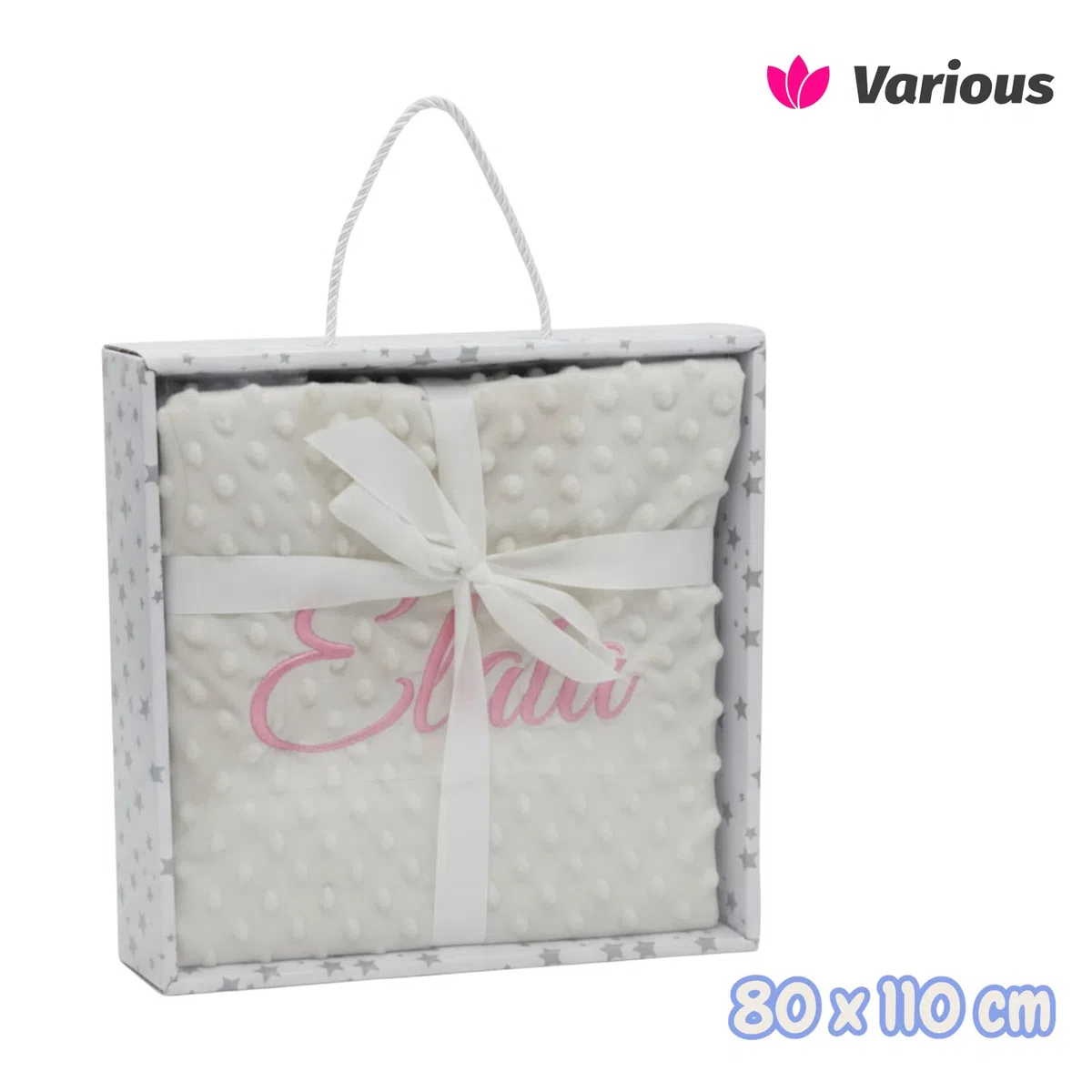 various Manta de Bebe Personalizado con su Nombre Bordado, Manta de copito (Beige)