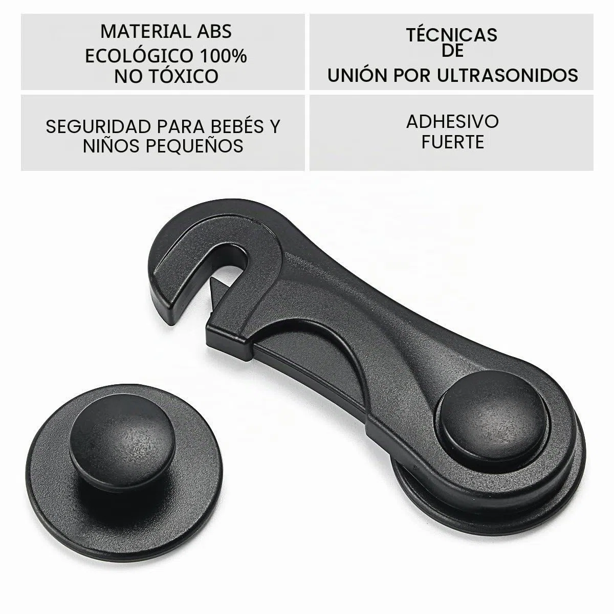 Juego de 10 cierres para puerta de bebé, para armarios, cajones, para niños, para cajones, versión actualizada para muebles, cocina, adhesivo fuerte, sin taladrar (negro)
