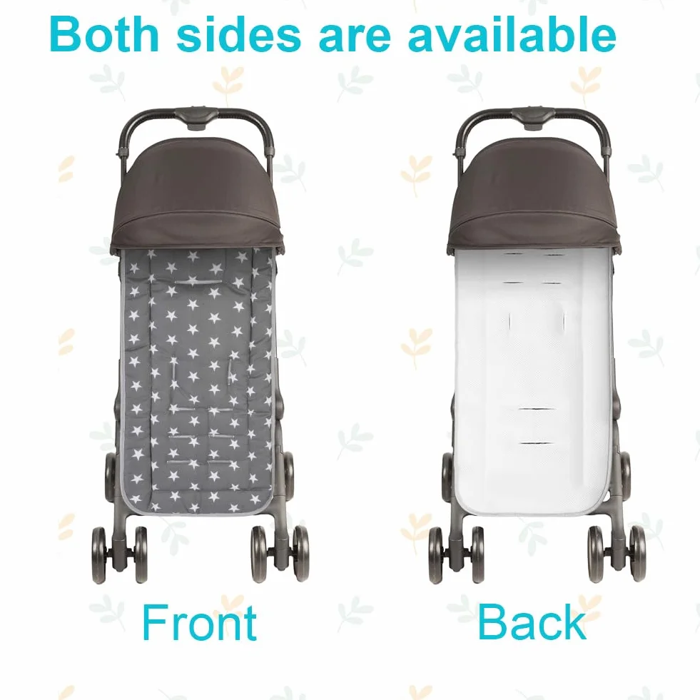 Colchoneta para Sillas de Paseo, Cojín Carro Bebe Universal, Forro de Cochecito de Bebé, Forro para Asiento de Cochecito para El Cochecito y Asiento Carro, Transpirable Suave Algodón