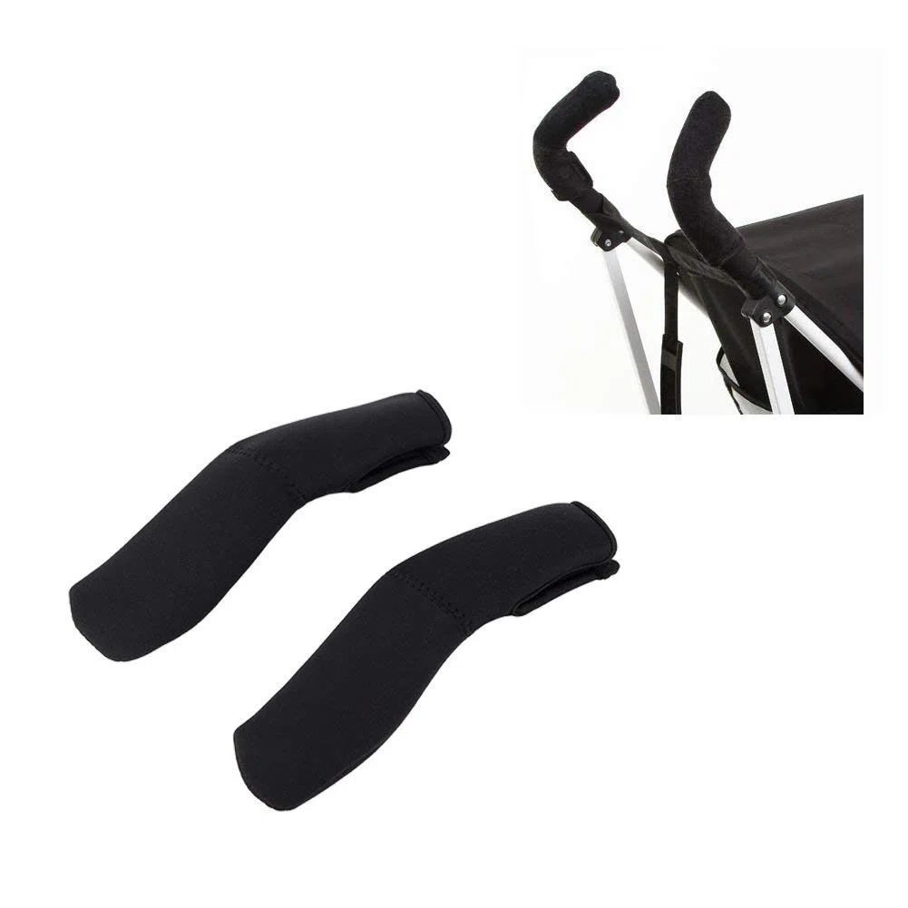 Ejoyous Funda Protectora Carro Bebe, 2 Fundas Funda Protectora Silla de Paseo para Modelos de Cochecito a Prueba de Polvo, Ajuste Universal Funda Manillar Maclaren para Cochecito de Bebé(Negro)