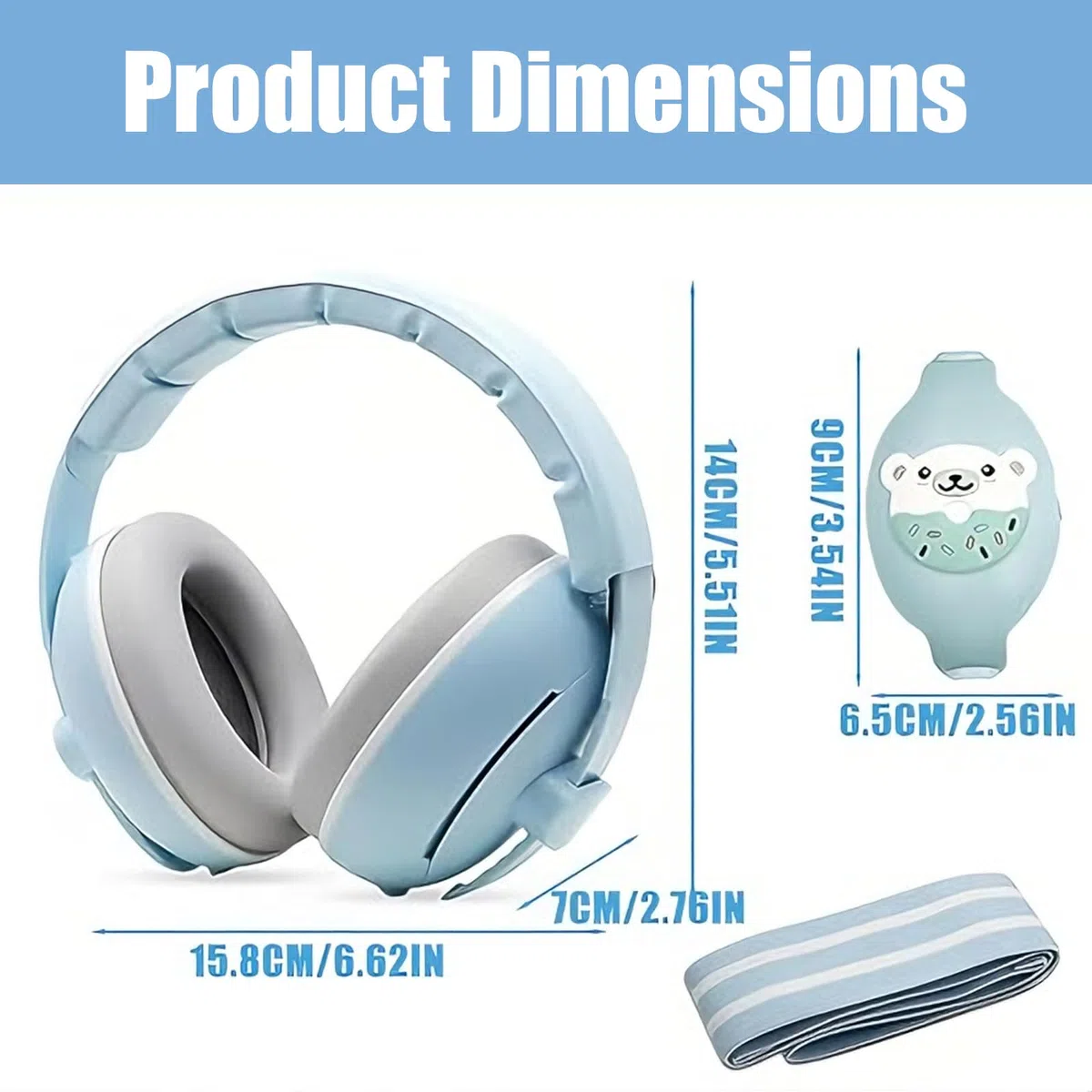 Cascos Bebe Antiruido, Con Bolsa de Transporte, para Sueño y Viajes, Protectores Auditivos Ajustables para Bebé y Niños de Hasta 48 Meses, Reducción de Ruido hasta 25dB