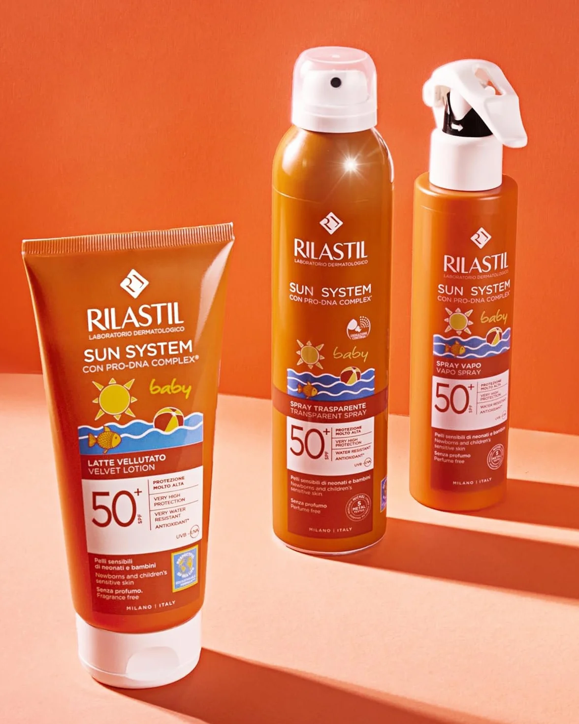 Rilastil Sun System Fotoprotector Coporal Baby SPF50+ en Spray, para Bebés y Pieles Sensibles, Resistente al Agua y de Textura Ligera - 200 ml