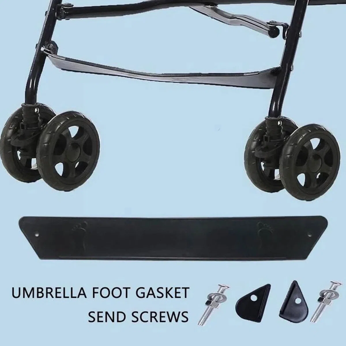 COSSIKA Almohadilla Antideslizante Cochecito de bebé Almohadilla Antideslizante Pedal Accesorios para Cochecito Reposapiés Antideslizante Silla de Paseo Compacta y Ligera Bebé Negro