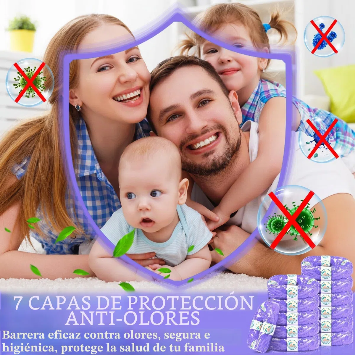 15 unidades de cartuchos de recambio para cubos de pañales, excelente sellado, bolsas de recambio compatibles con Tommee Tippee Sangenic Tec+Simplee Sangenic+Twist & Click