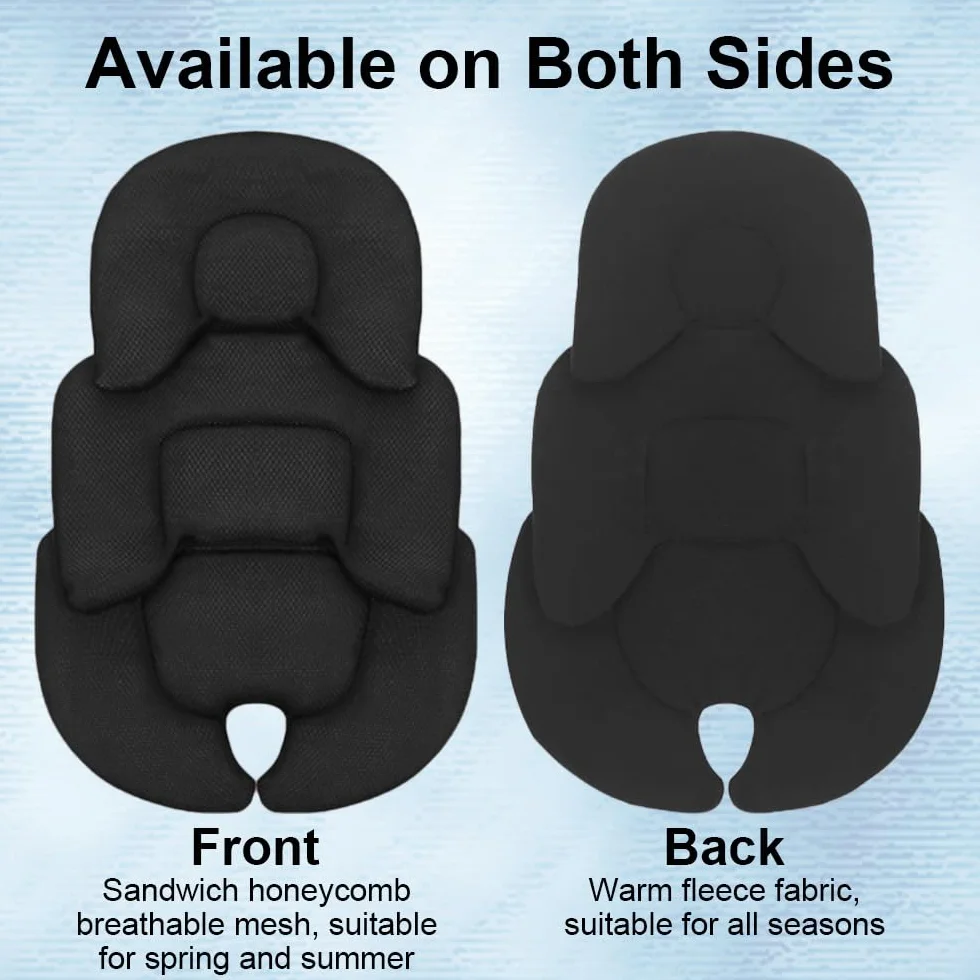 Cojín para Asiento de Automóvil para Recién Nacido, Reductor de Asiento para Cochecito, Soporte para la Cabeza del Asiento de Coche para Recién Nacidos para Asiento de Coche, Silla Alta (Negro)