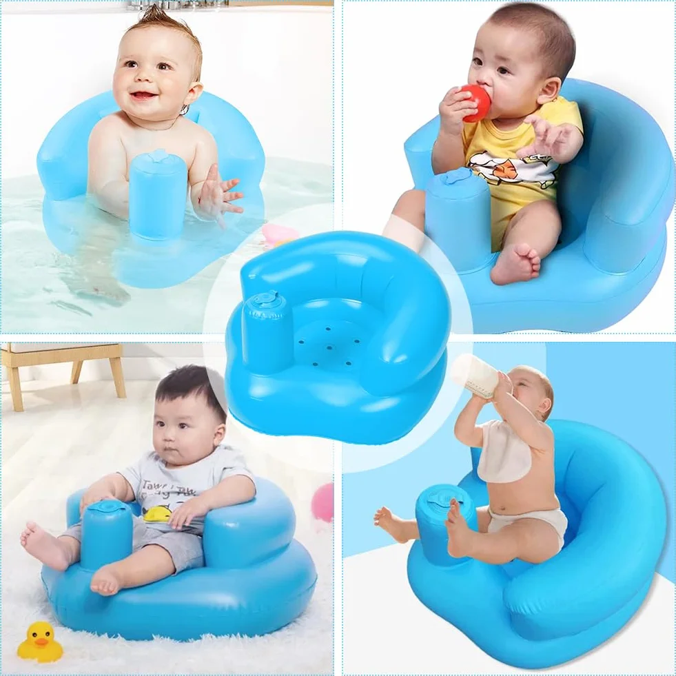 Asiento Inflable para Bebés,Silla de Baño Hinchable para Recién Nacidos,Asiento Portátil Inflable para Bebé con Bomba de Aire Incorporada,Silla para Bebés y Niños Pequeños,para Viajes,Camping