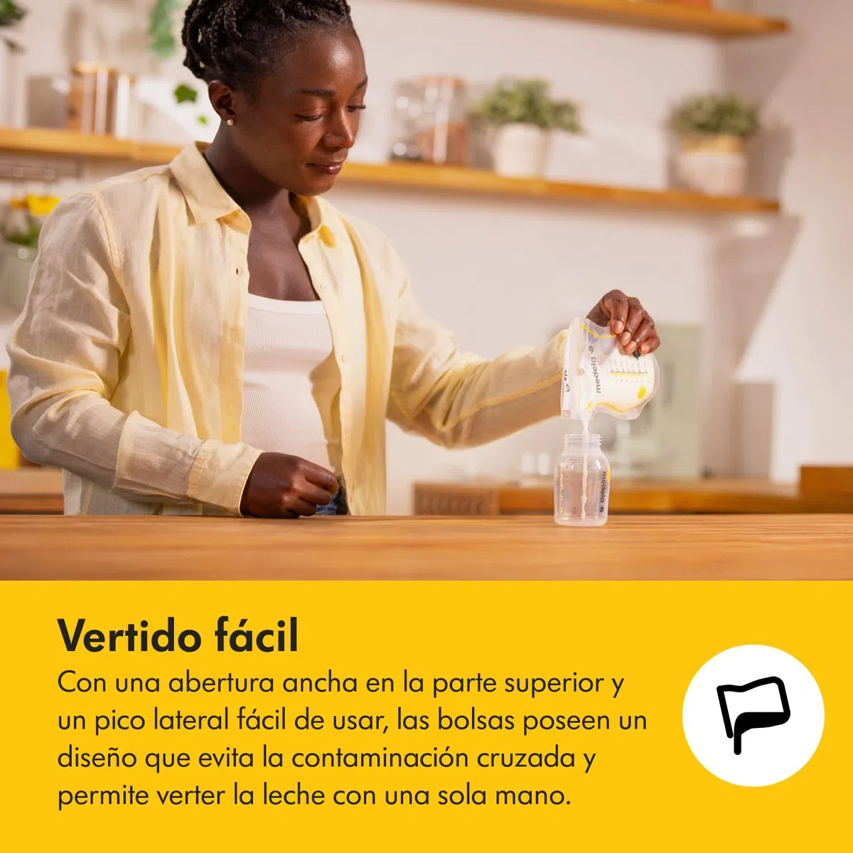 Medela bolsas de almacenamiento de leche materna Easy Pour, bolsas desechables de 210 ml, a prueba de fugas, protegen los nutrientes de la leche, sin BPA, paquete de 100, Exclusivo en Amazon