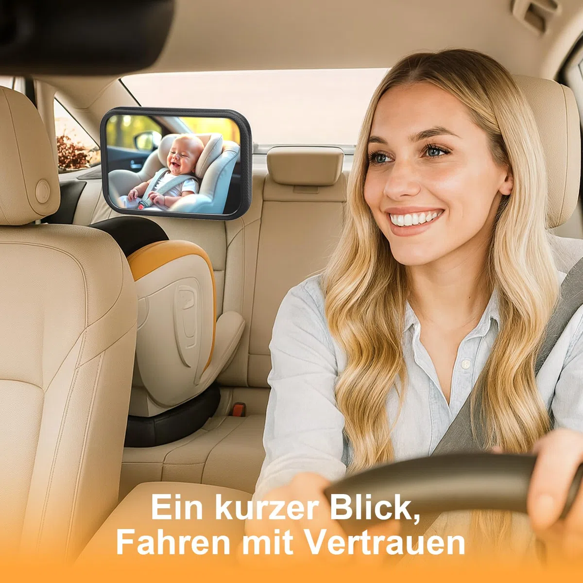 Espejo Coche Bebe con Sujeción Clip de Gancho, 360° Giratorio Ajustable, 100% Irrompible, Vista Cristalina, Seguridad Accesorios, Antivibración, Retrovisor para Asiento Trasero