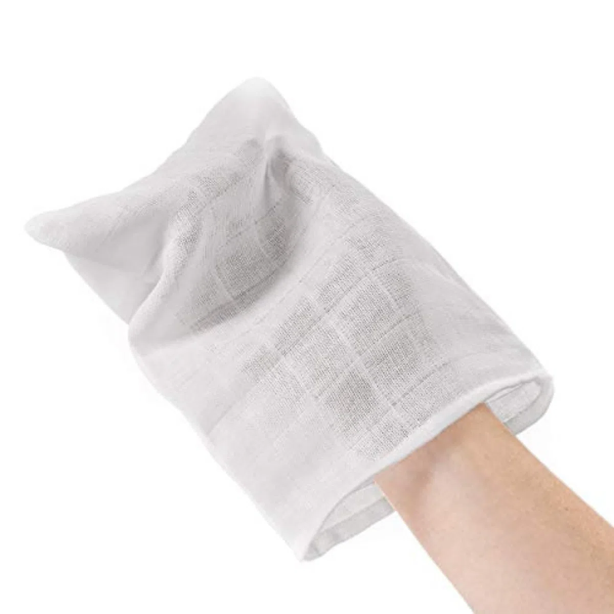 Makian Manoplas baño bebe Set 10 Ud. / Muselina facial 17x20 cm / Gasas bebe algodon / Muselina bebe blanca Certificado Oeko-TEX, lavar a 90°C - blanco