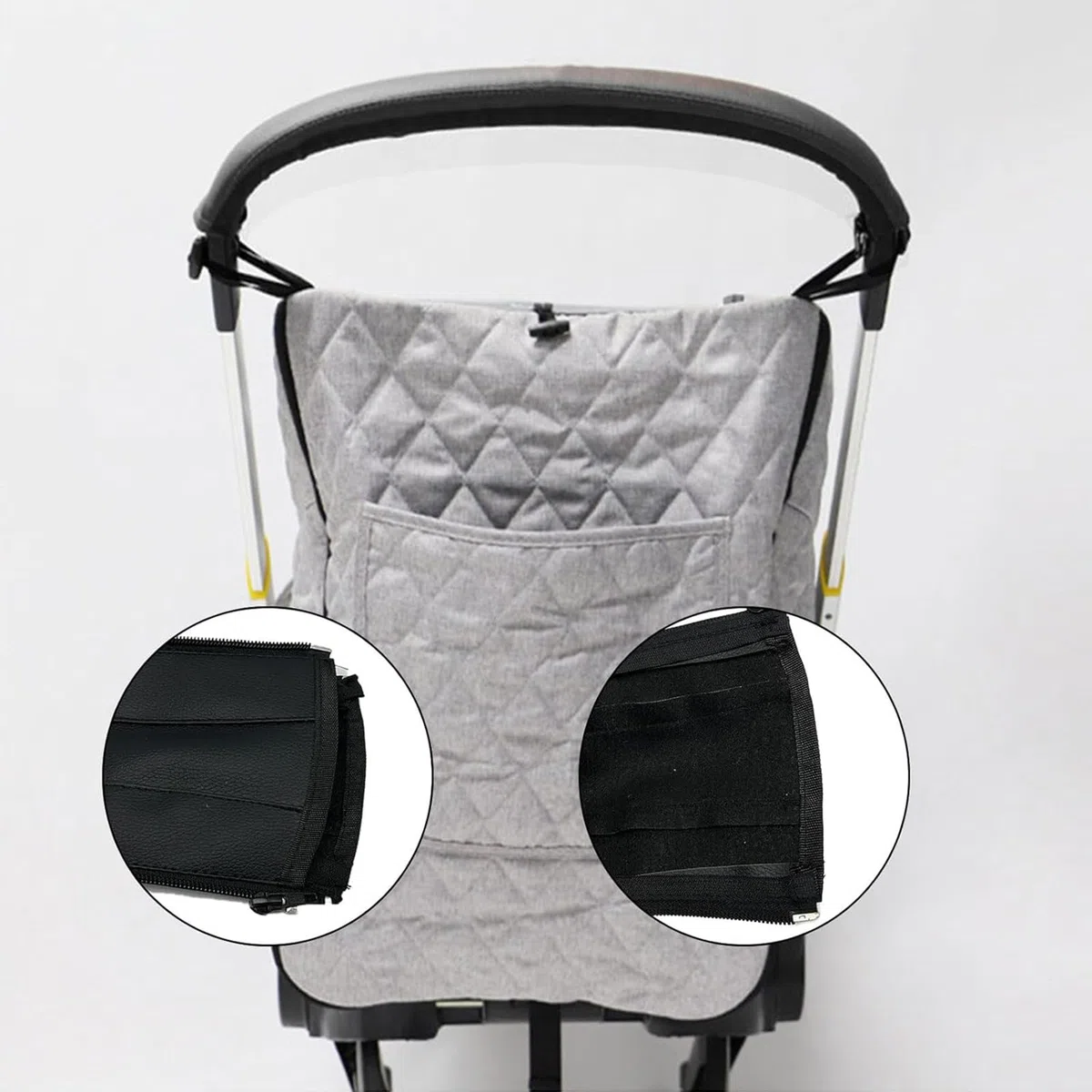 2 Piezas Funda Manillar Carro Bebe Universal, Funda Manillar Carro Bebe, Funda para Cochecito de Cuero PU, Cochecito Funda Manilla, con Cremallera, para La Mayoría de Los Cochecitos