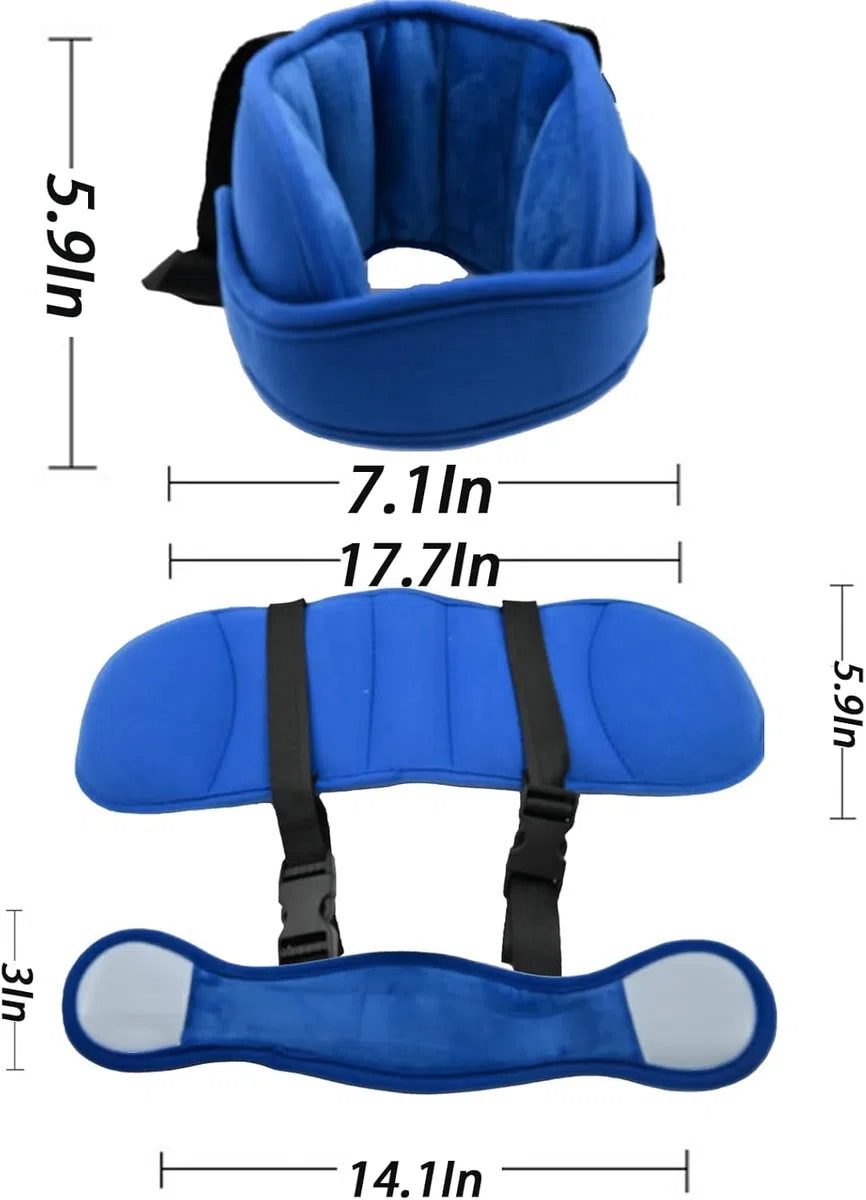 Soporte para la Cabeza del Asiento de Coche Ajustable,Reposacabezas de Seguridad para niños,cinturón de ayuda para la cabeza para asiento de coche infantil (azul)