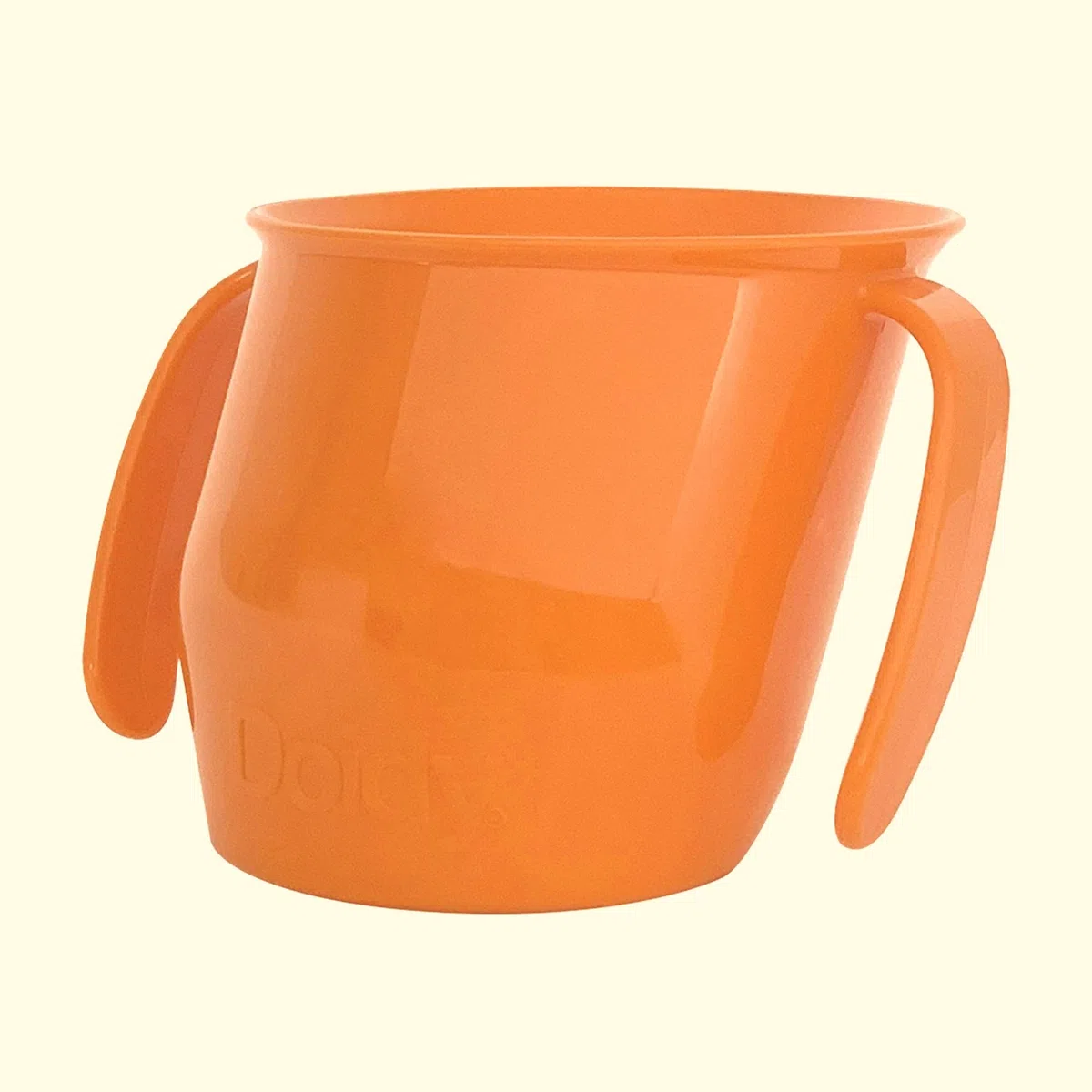 Doidy Cup Tacitas de aprendizaje abiertas para nenes y bebés – Diseño oblicuo único - Vaso para bebé de dos asas – Taza genial para el destete para leche, agua y zumos Uso desde 3-6 meses hasta niños (Naranja)