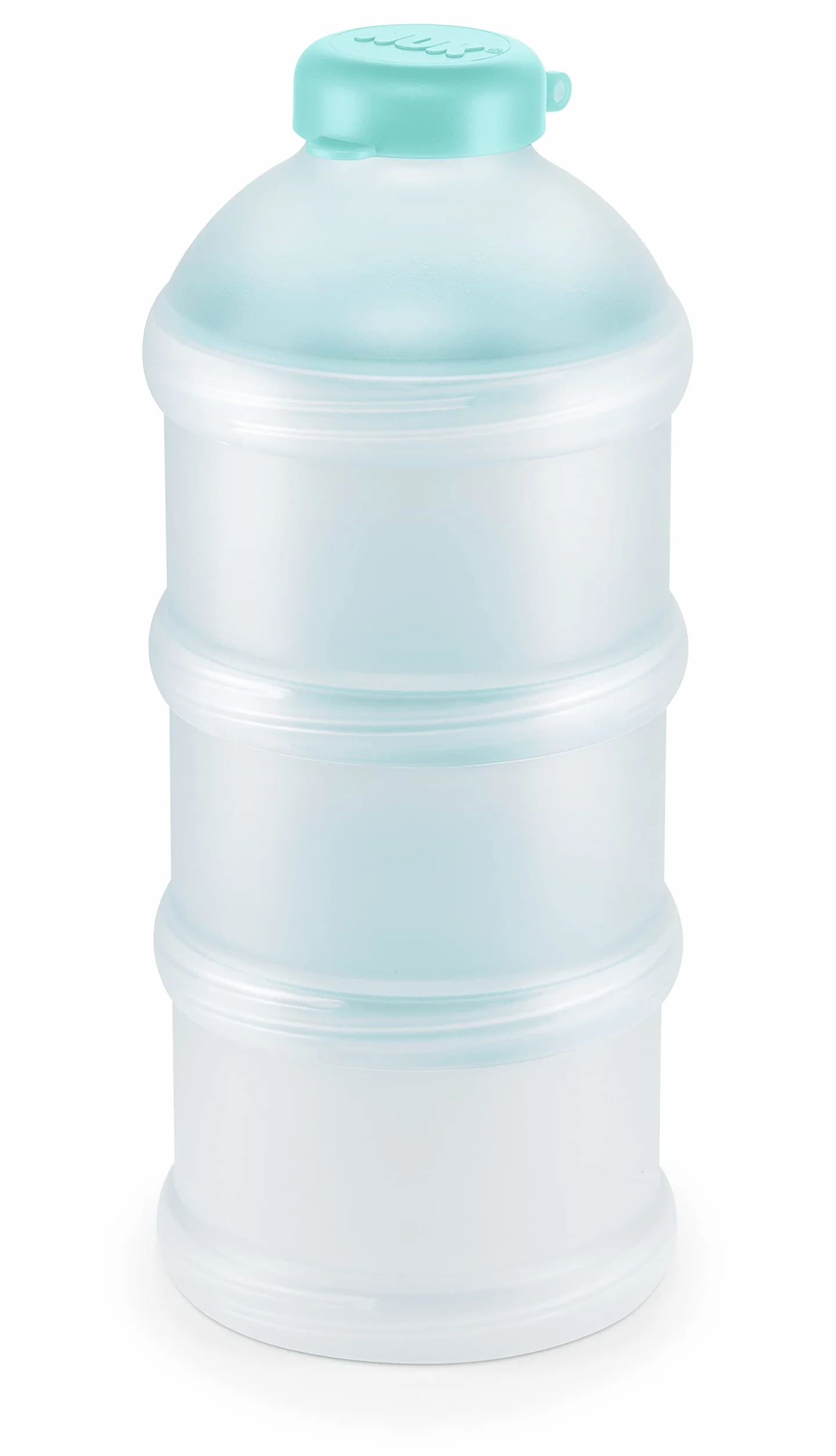 NUK 10256342 - Dosificador de leche en polvo (3 compartimentos, sin BPA), color azul y blanco translúcido