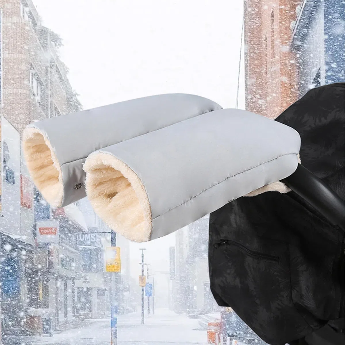 Manguito de mano para cochecito, guantes para cochecito, manoplas para cochecitos, manoplas de invierno, impermeables, resistentes al viento, extra gruesas, manguito de mano para cochecito, cochecitos