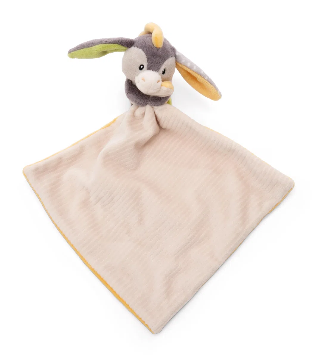 NICI paño de Peluche bebé 22 x 22 cm con Lindo Burrito de Peluche - paño de Peluche para niñas y niños, Regalo de bebé cariñoso para el Nacimiento - 49757
