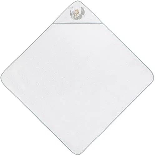 Interbaby - Capa de Baño Bebe Blanco/Gris | Toalla Bebe con Capucha 100% Algodón, 100x100cm, Unisex | Suave, Cómoda, Secado Rápido | Ideal Recién Nacidos, Bebes y Niños Pequeños | Diseño Bear Sleeping