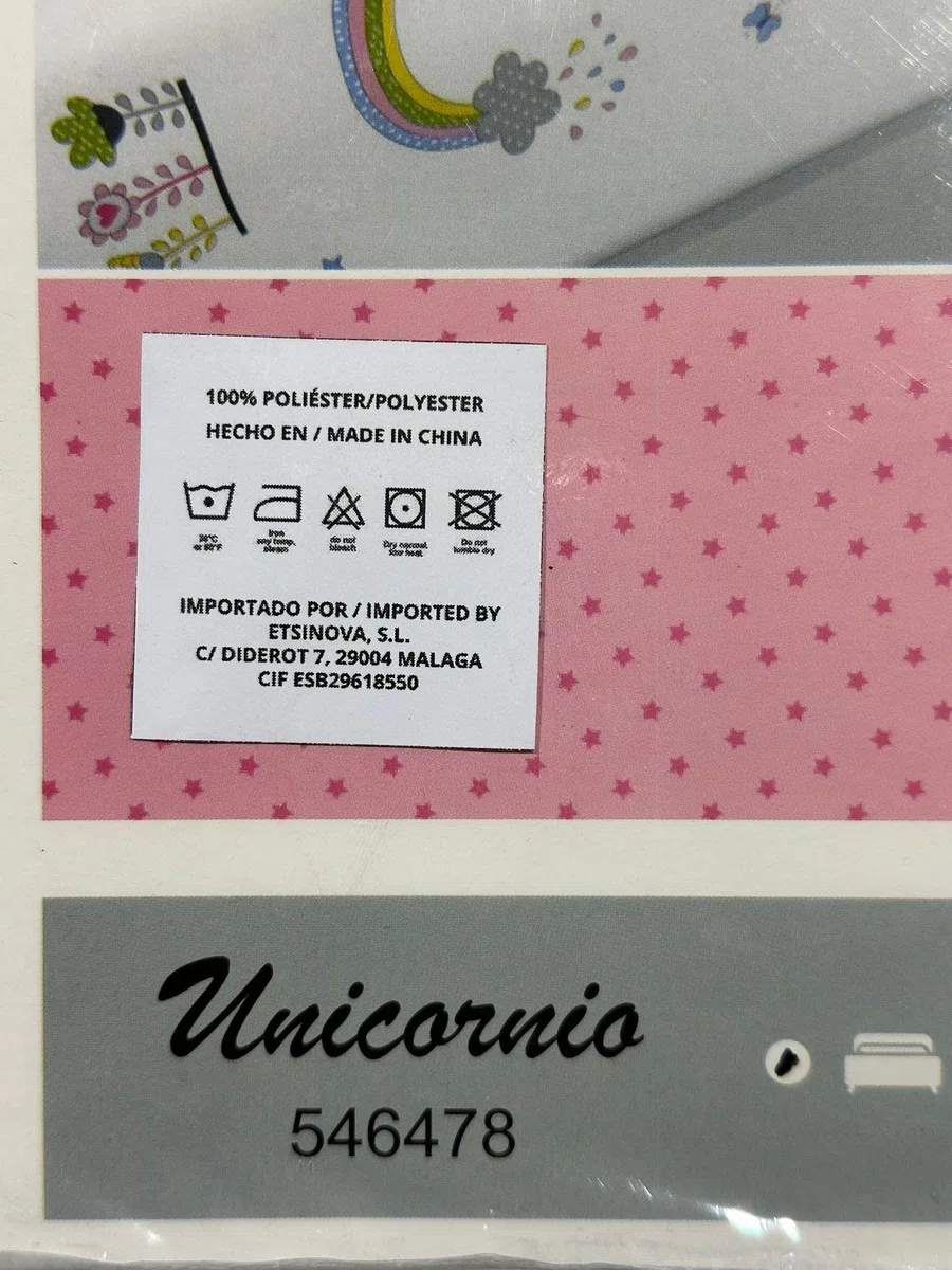 HM'S HOME'SECRET Juego de sábanas Infantiles Verano de Microfibra Transpirable Mod. Unicornio (Cama de 90 cm (90_x_190/200 cm))