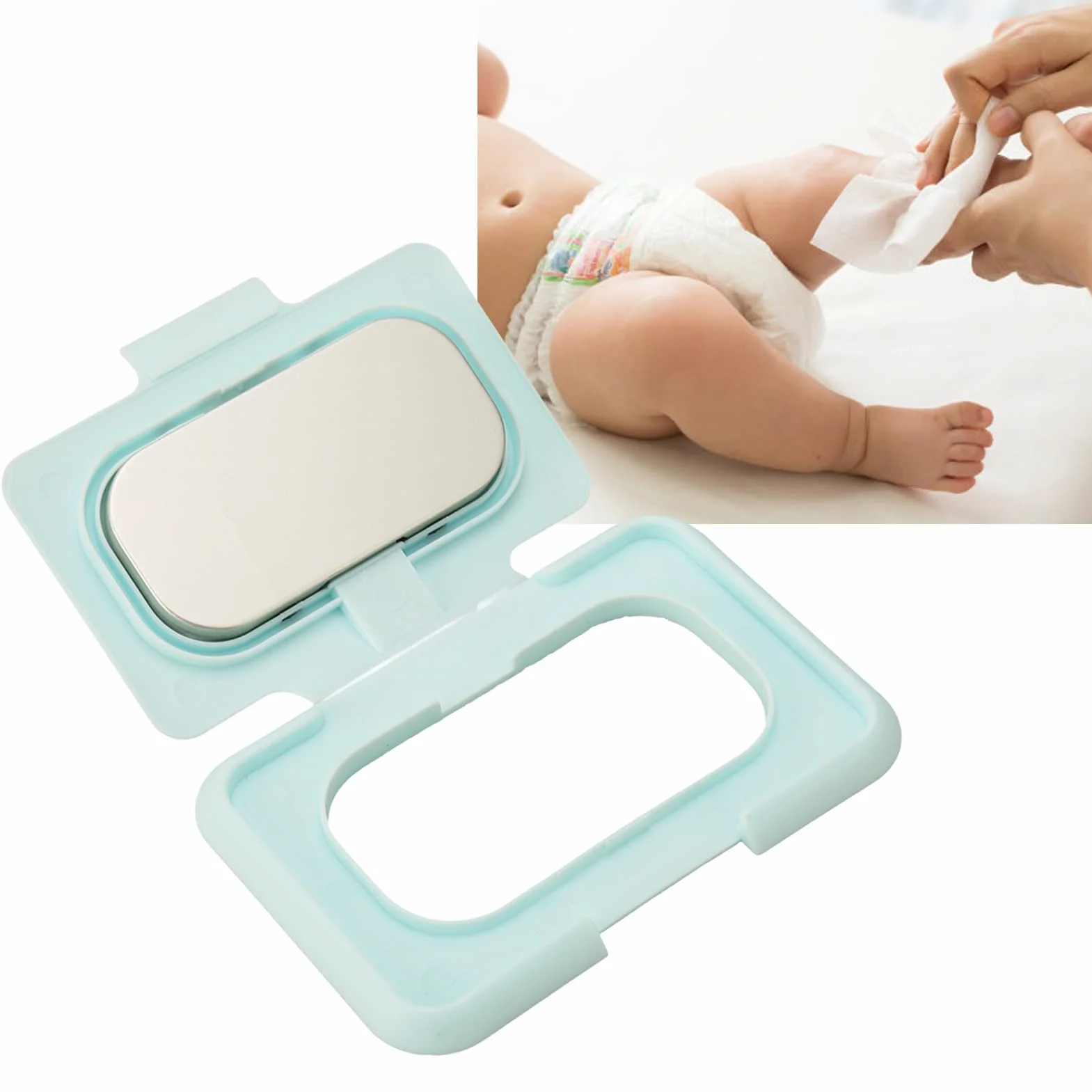 Calentador de Toallitas para Bebés, Calentador de Toallitas para Bebés, Portátil, Calentamiento Uniforme, Temperatura Constante, Toallita USB Ultrafina, Dispensador Cálido, Azul