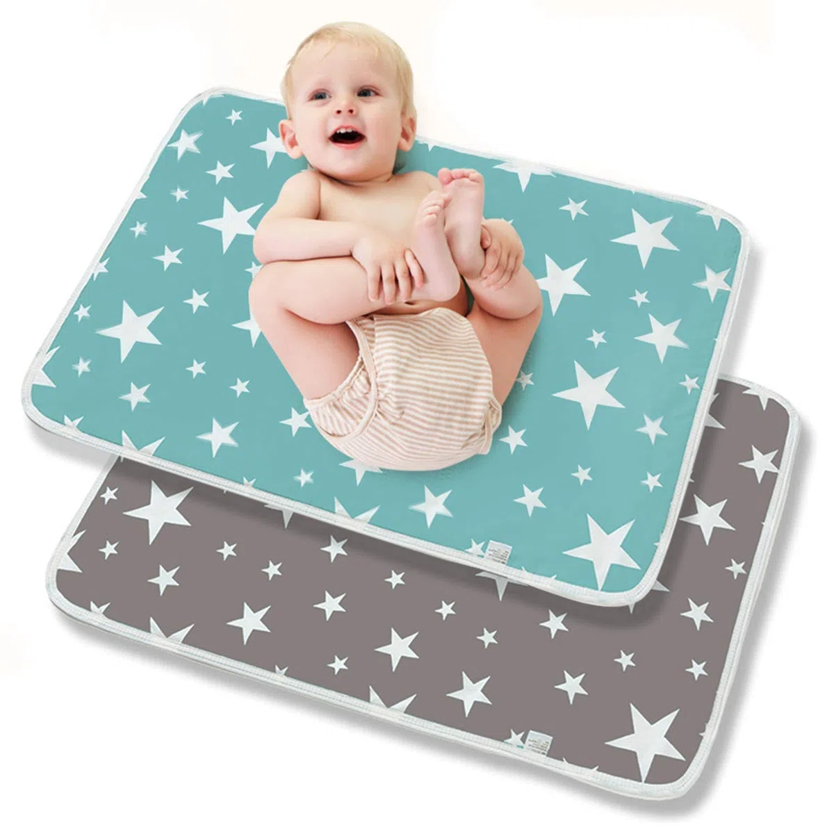 Cambiador de Bebé Pañales Portátil Plegable Almohadilla Impermeable para Niños Adultos Y Mascotas Cambiador para Bebés Reutilizable Impermeable Lavable 2 Piezas 50 x 70cm