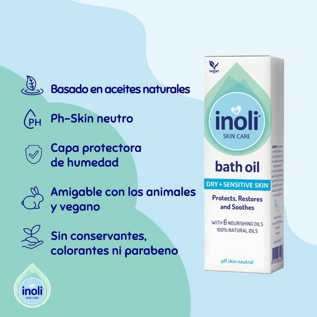 Skincare – Inoli Aceite de Baño para Piel Seca y Sensible 100ml – Esenciales para Bebé