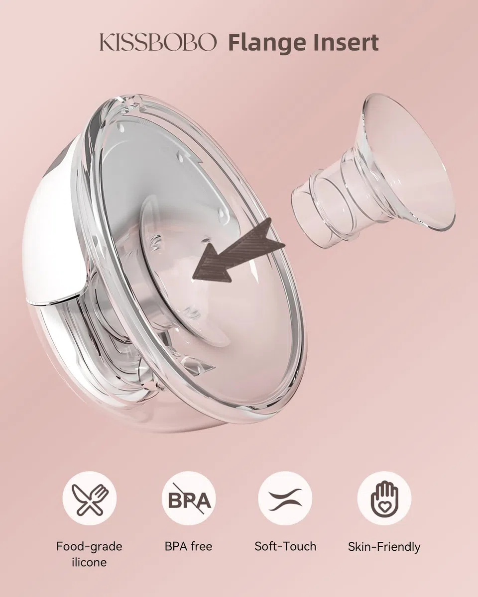 4 pieces brida de 19mm, brida de silicona ultrasuave, ajuste cómodo y diseño a prueba de fugas. Compatible con extractor de leche eléctrico KISSBOBO K5/K6 – Piezas de silicona para mayor confort