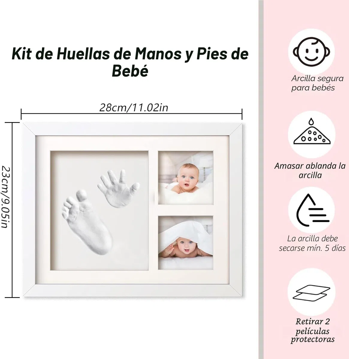 bebé Huellas Pies y Manos, Fotos de Ducha, Regalo Bautizo, Kit Registro Nacimiento, Regalo Novatos