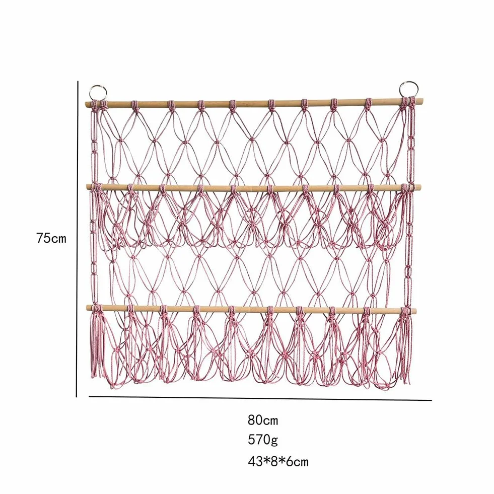 Hamaca de Almacenamiento de Animales de Peluche, Macramé para Colgar en la Pared Juguetes de Peluche Hamaca de Red Organizador de Juguetes Altura Ajustable para Guardería Sala Habitación