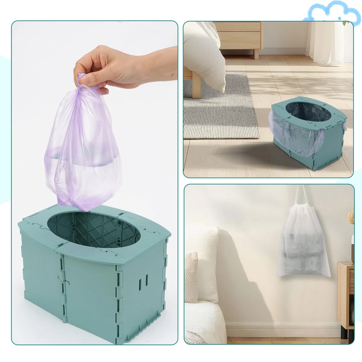 Orinal plegable para bebe, Orinal Viaje para Niños, Inodoro Infantil Plegable, Asiento de Entrenamiento de Viaje para Bebé Entrenamiento Adecuado para Exterior Interior Viajes Largos Acampar