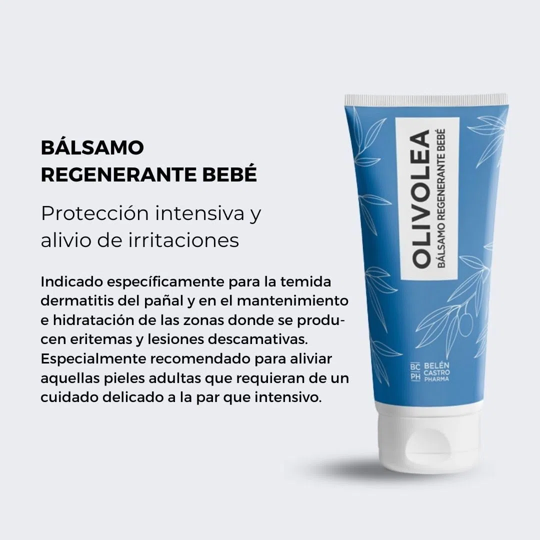 Olivolea Bálsamo Regenerante Bebé - Crema Pañal Protectora con Óxido de Zinc y Centella Asiática - Hipoalergénica, Apta para Piel Atópica y Sensible - Uso Desde el Nacimiento -100 ml
