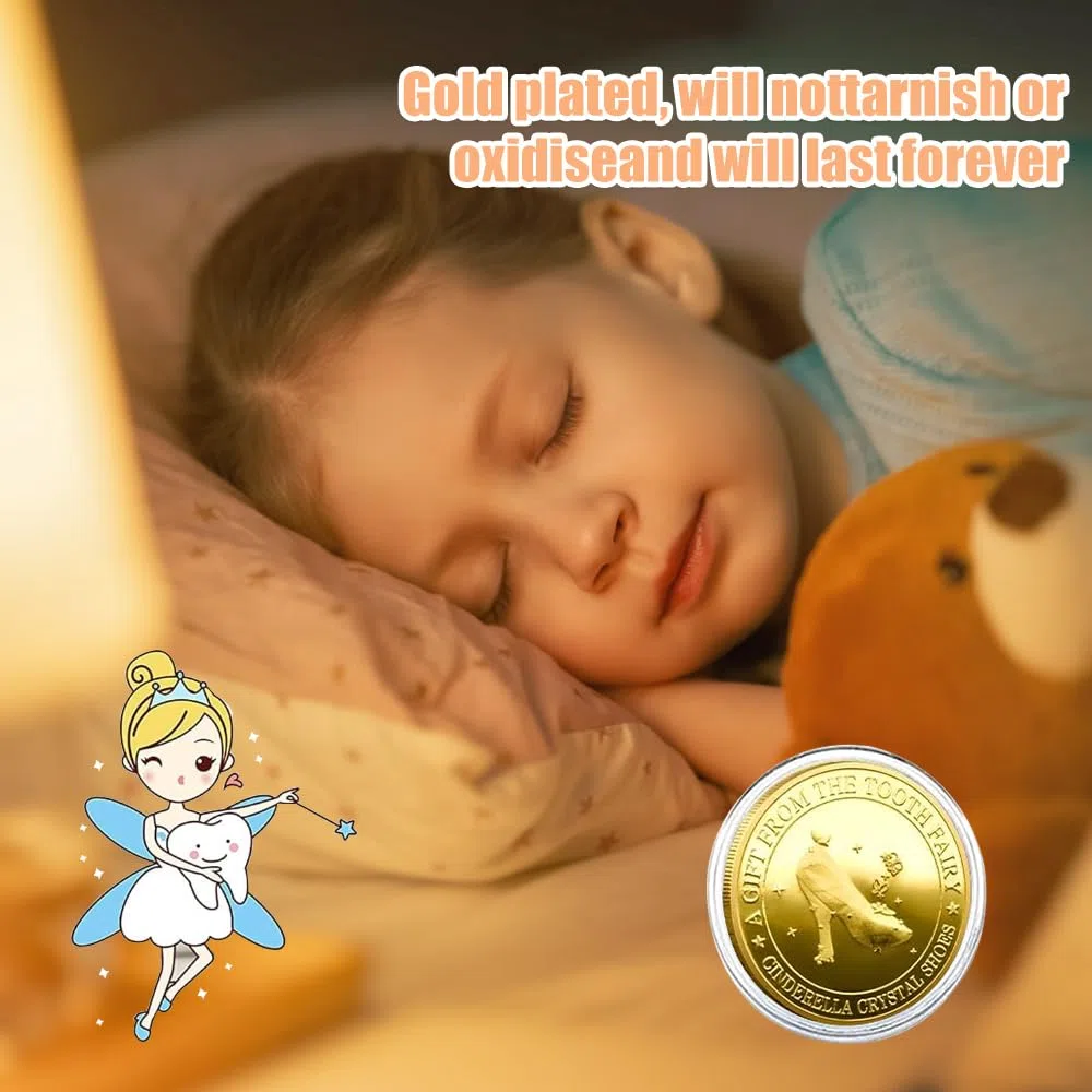 mizikuu 20 monedas de hada de los dientes, hada de los dientes, hada de los dientes, con diferentes patrones, monedas de oro para niños, regalo de hada de los dientes, recuerdo para recompensar la