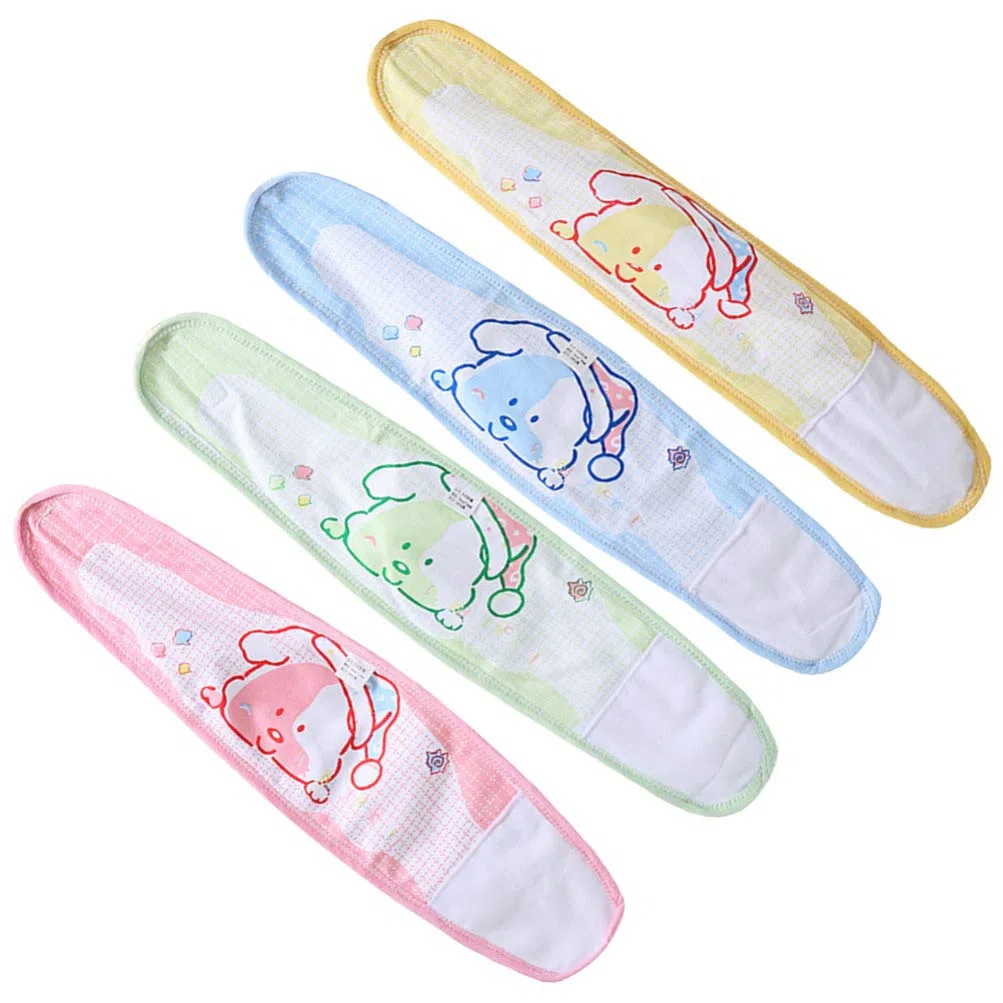 EXCEART 4 Unids Banda De Ombligo Para Bebé Ajustable Cinturón De Protección Del Ombligo Banda De Para Recién Nacido Con Diseño De Dibujos Animados Suave Y Cómodo Para Uso Diario